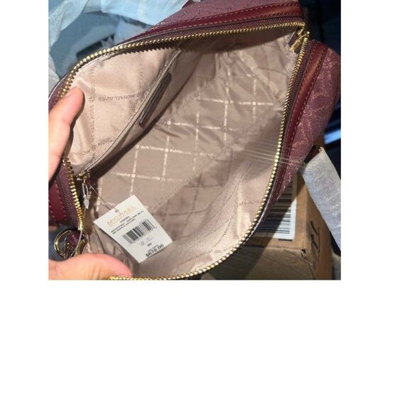 **NWT** MICHAEL Michael Kors NWT Women Medium Duffle Satchel Bag Lt Oxblood - Picture 8 of 8